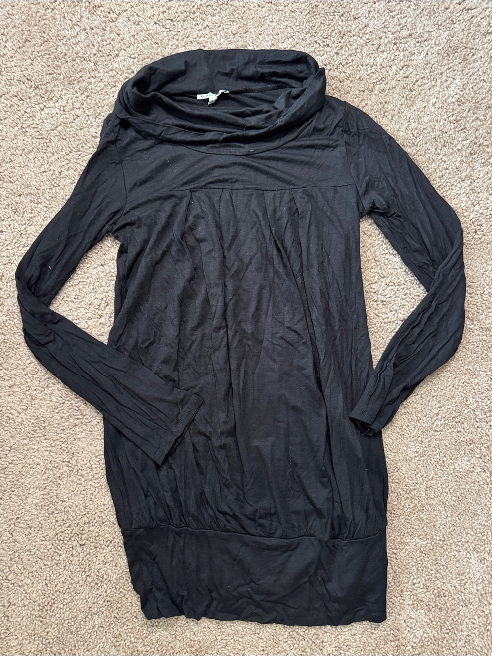 Velvet Torch Black Tunic Top with Long Sleeves